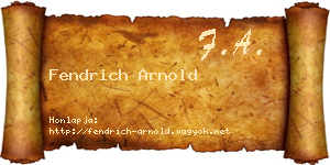 Fendrich Arnold névjegykártya